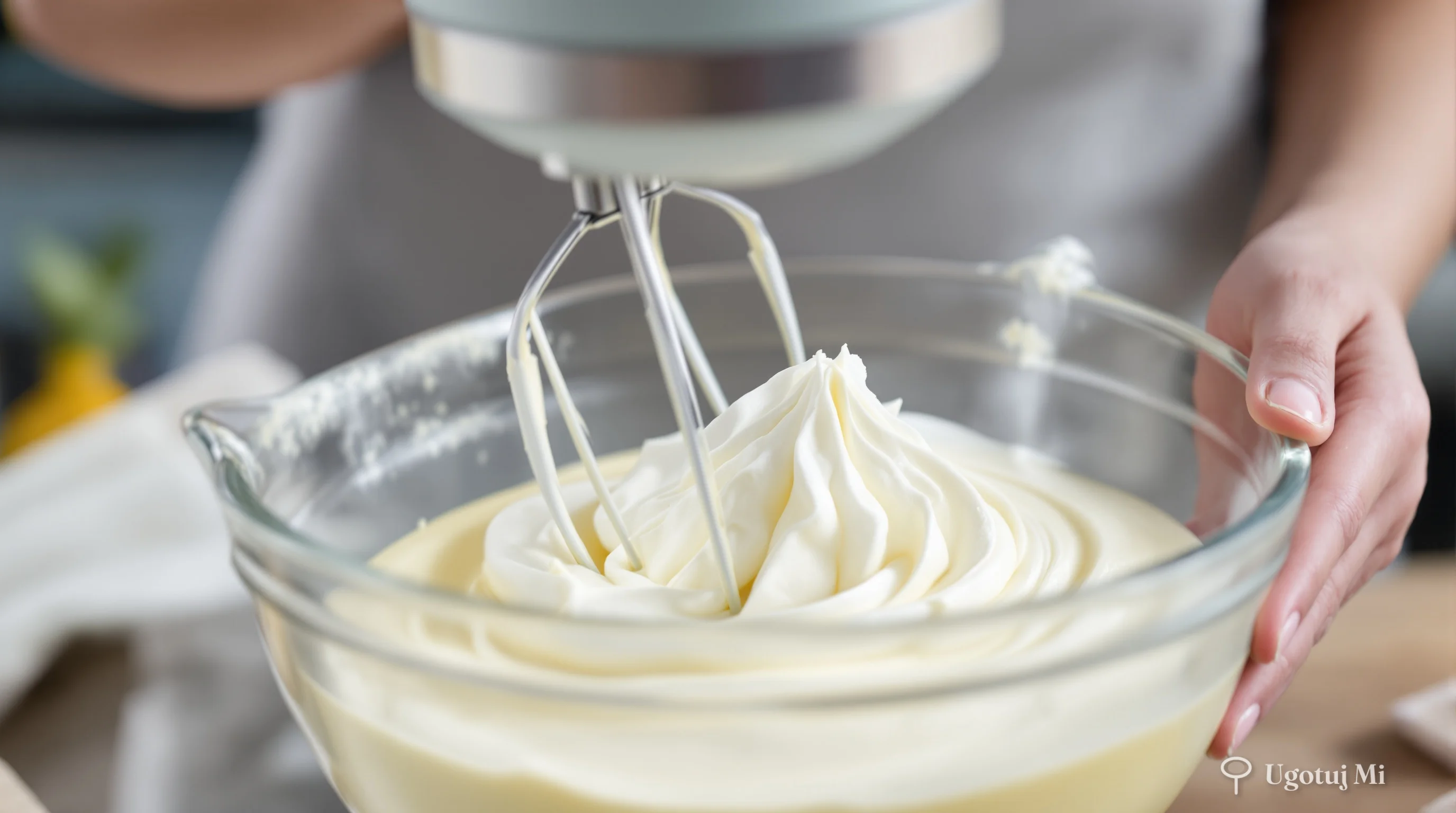 Ubijanie jaj z cukrem mikserem do puszystej masy | ugotujmi.pl