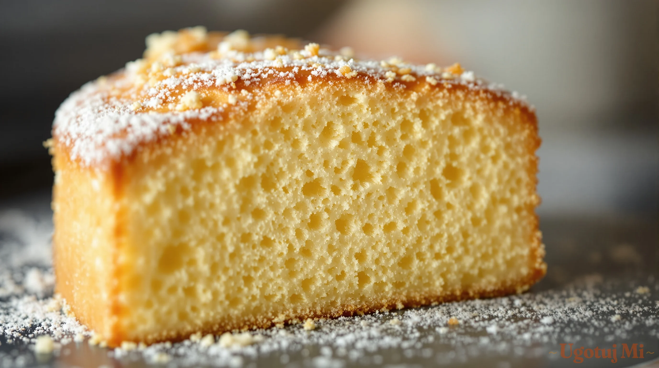 Przekrój biskoptu pokazujący lekką, przewiewną strukturę | ugotujmi.pl