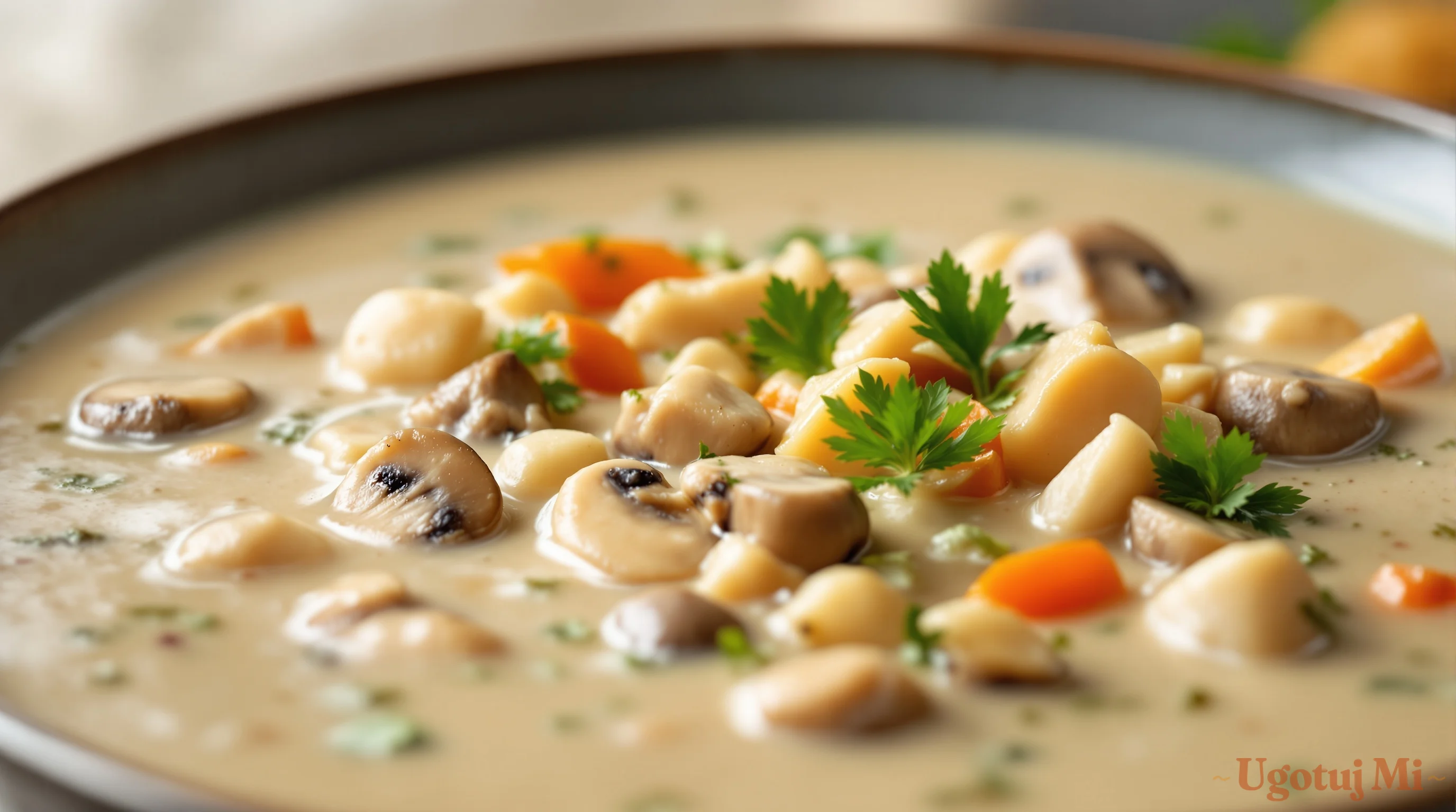 Klasyczna zupa grzybowa - przepis dla początkujących - podanie | ugotujmi.pl