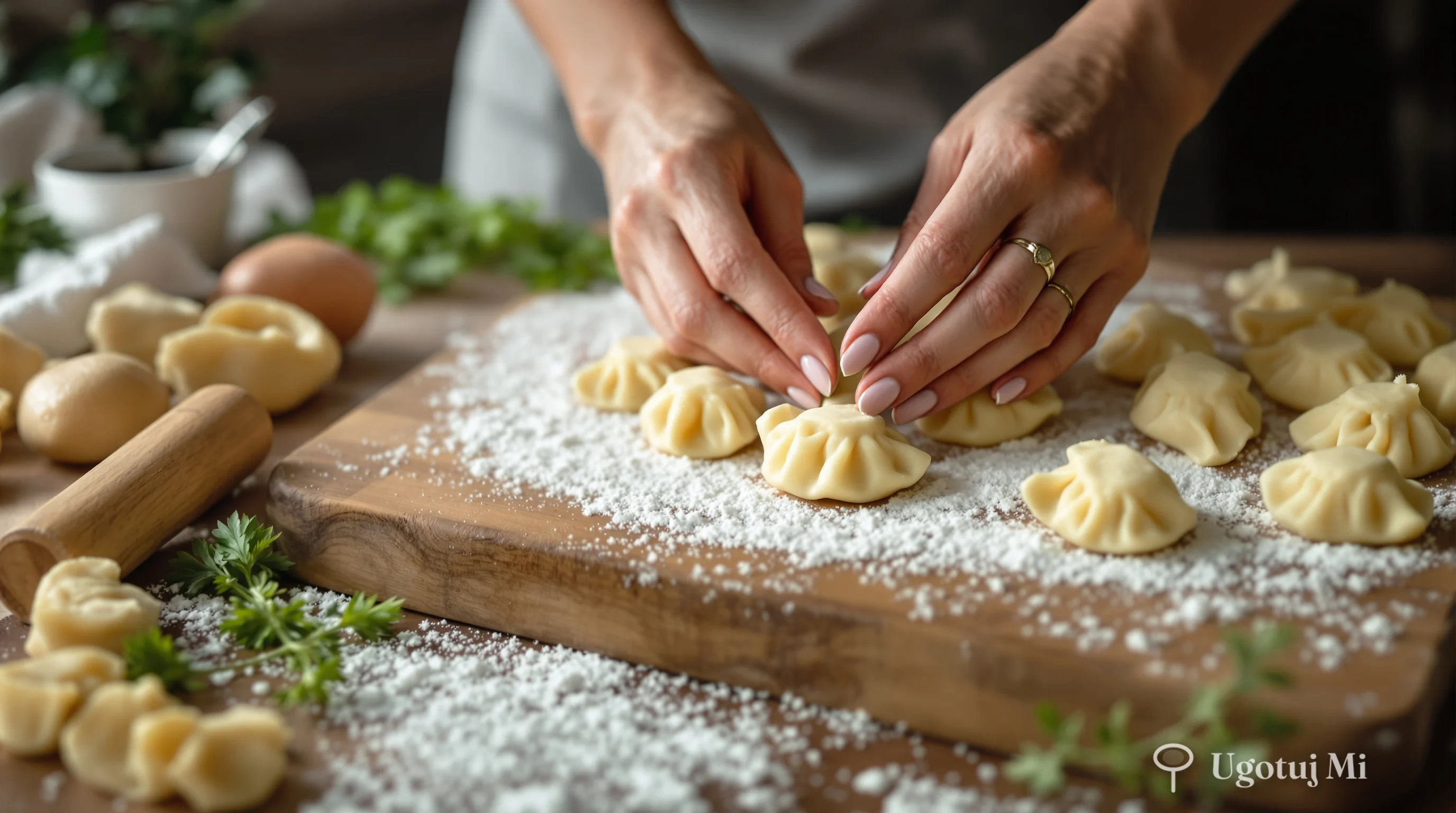Ręce formujące kopytka z ciasta ziemniaczanego | ugotujmi.pl