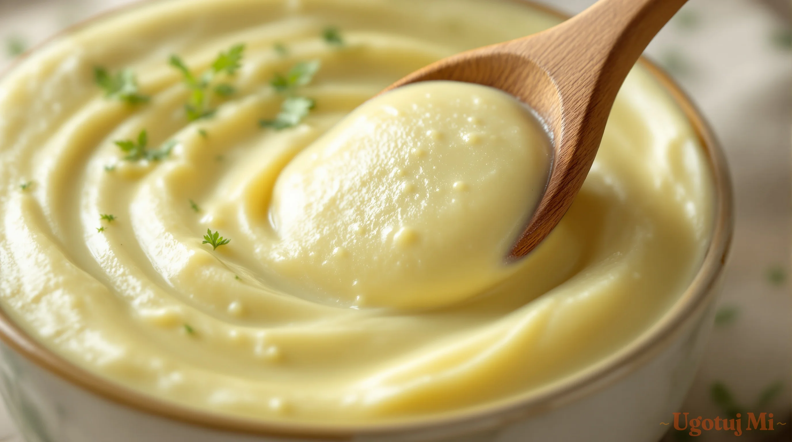 Gładka konsystencja kremu z cukinii podczas mieszania | ugotujmi.pl