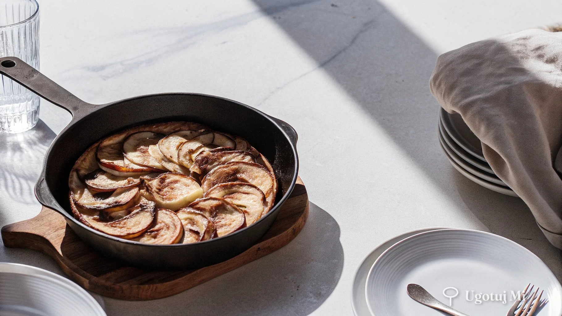 Karmelizowane jabłka z cynamonem na patelni | ugotujmi.pl