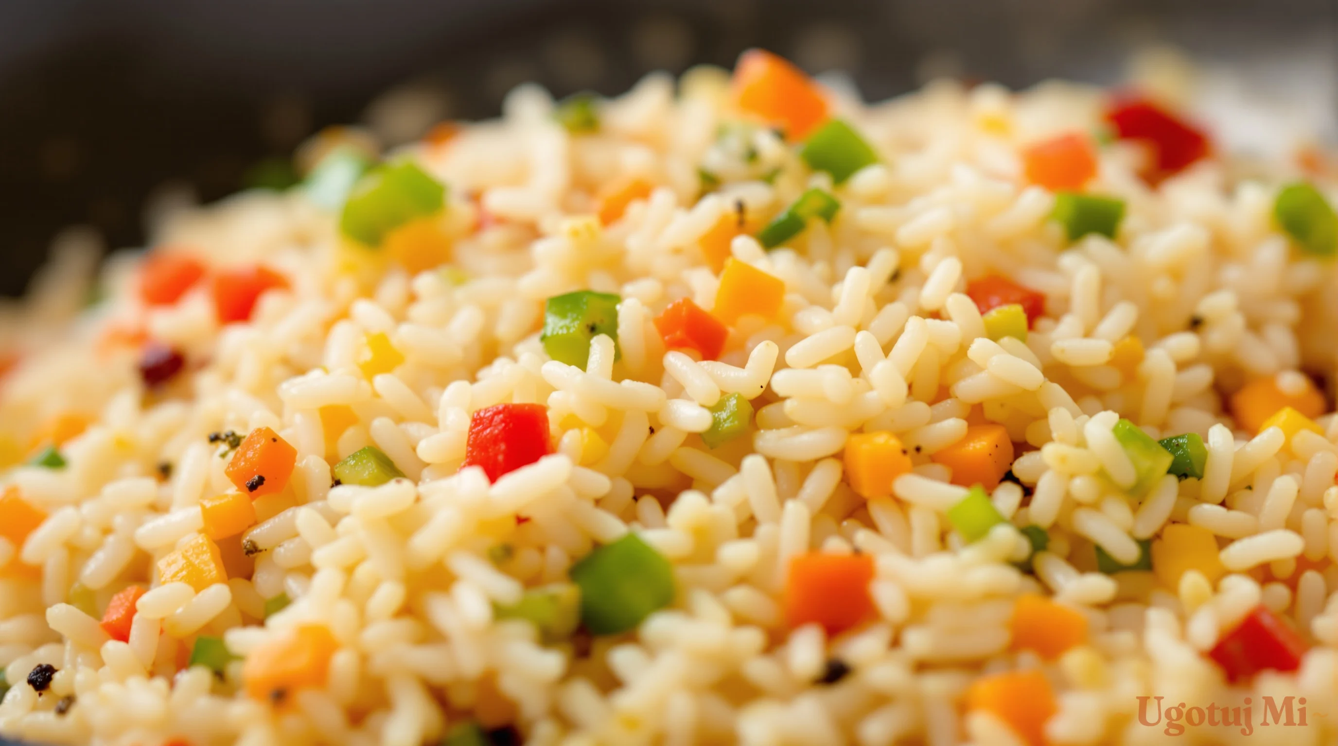 Ryż smażony z warzywami - szybki obiad dla dzieci - podanie | ugotujmi.pl