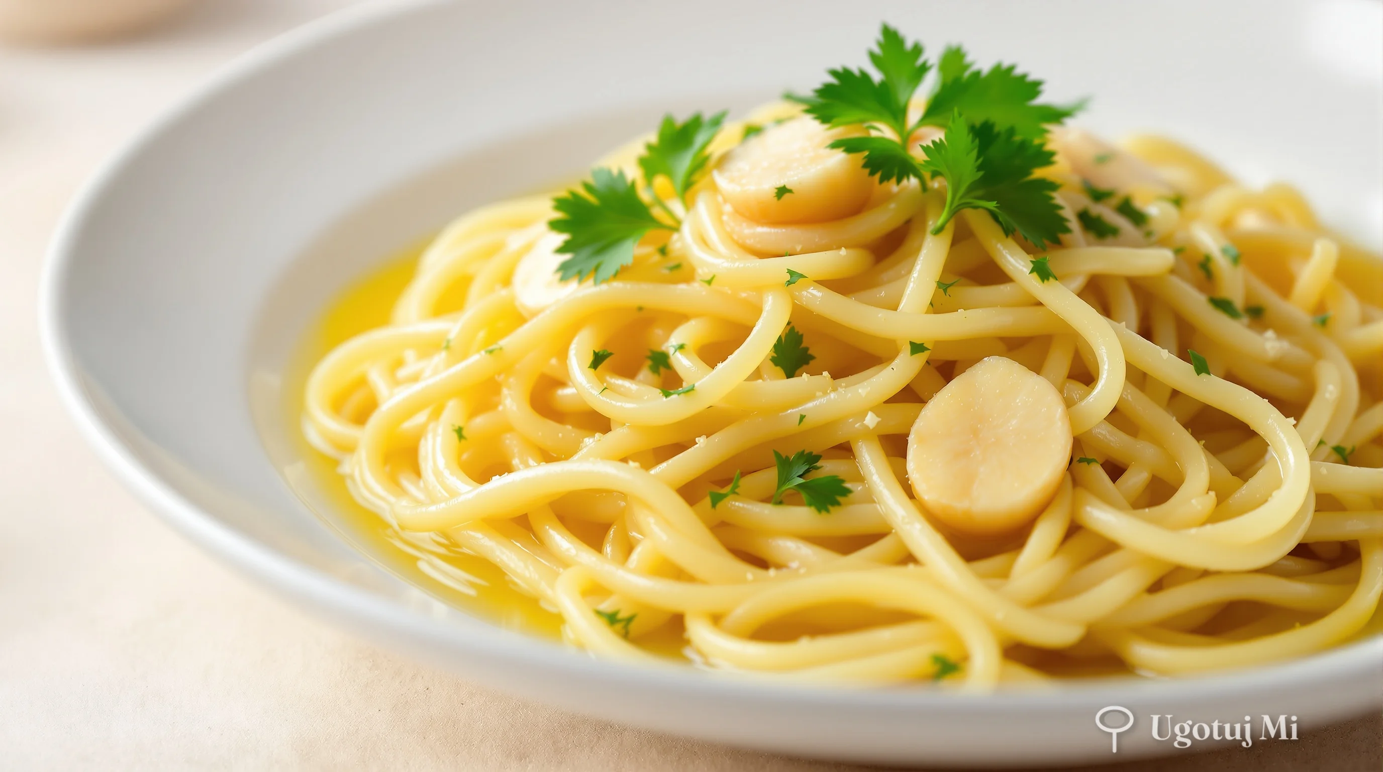 Spaghetti aglio e olio - włoski makaron z czosnkiem