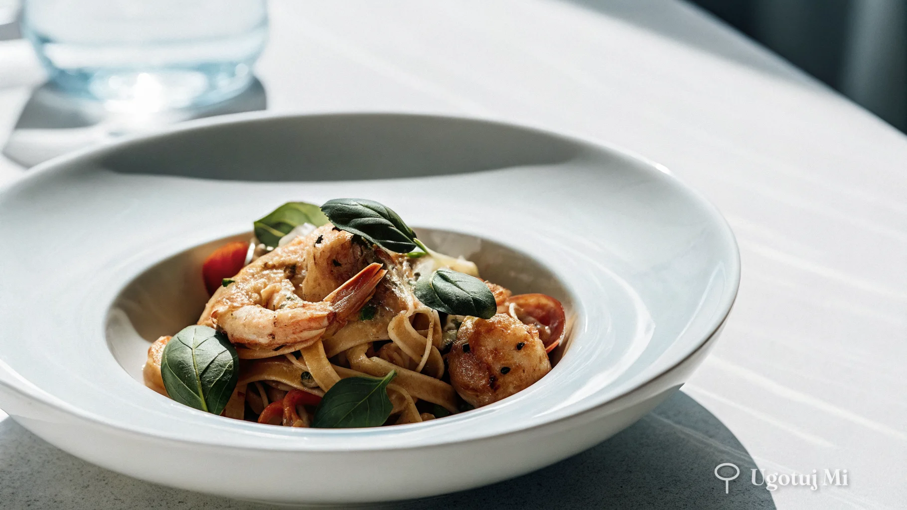 Szybkie tagliatelle z krewetkami i pomidorkami